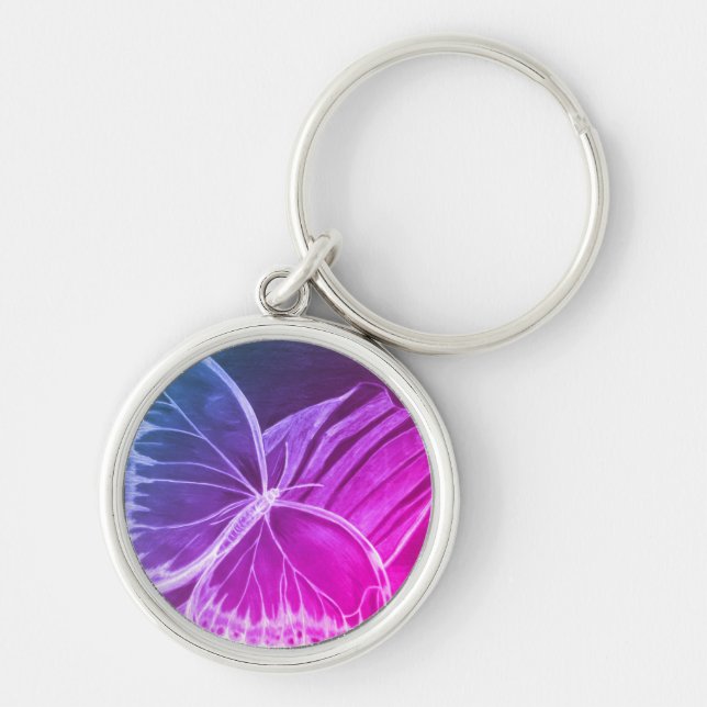 Purple Butterfly Button Keychain (Front)