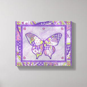 Purple Butterfly Canvas Art Print