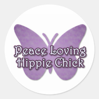 Purple Butterfly Classic Round Sticker