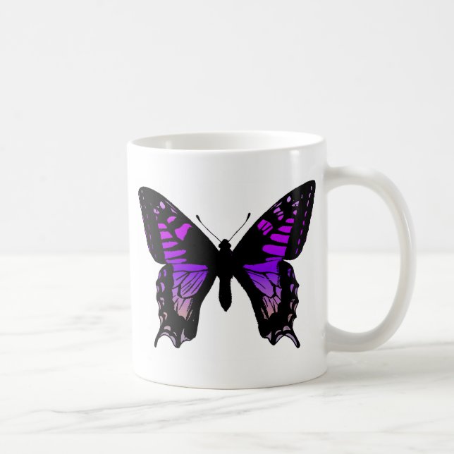 Purple Butterfly Coffee Cup (Right)