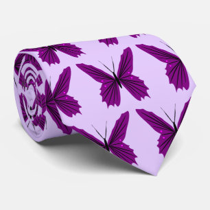Purple Butterfly Design Tie