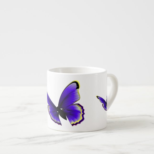 Purple Butterfly Espresso Cup (Front Right)