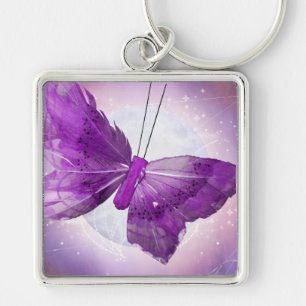 Purple Butterfly Fantasy Moon Designs Keychain