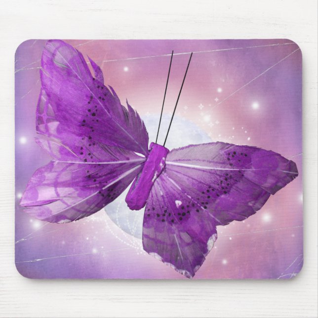 Purple Butterfly Fantasy Moon Designs Mouse Pad (Front)