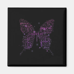 Purple Butterfly Fibro Warrior Awareness Word Clou Magnet