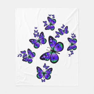 Purple Butterfly Fleece Blanket