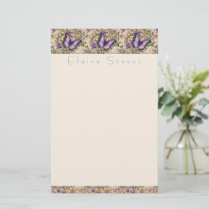 Purple Butterfly Floral and Herbal Stationery