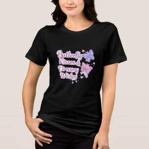 Purple Butterfly Floral T-Shirt Tri-Blend Shirt