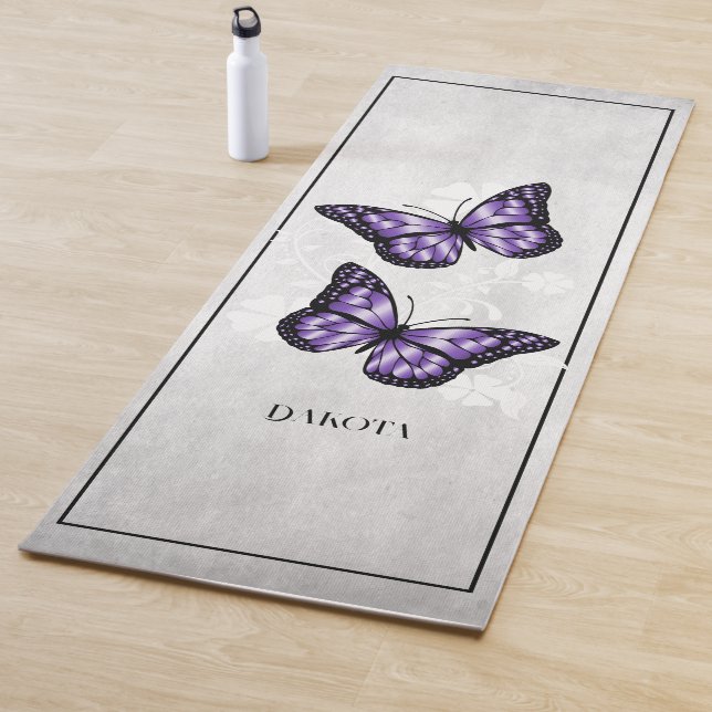 Purple Butterfly Floral Yoga Mat (In Situ)
