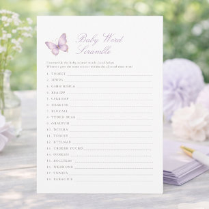 Purple Butterfly Games Baby Word Scramble Card