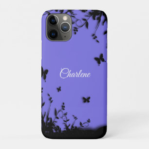 Purple Butterfly Garden Personalized iPhone 11 Pro Case