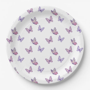 Purple Butterfly girl birthday  Paper Plate