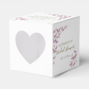 Purple Butterfly Gold Boho Bridal Shower Custom Favor Box