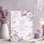 Purple Butterfly Lilac Garden Party 80th, Birthday Invitation<br><div class="desc">Purple Butterfly Lilac Garden Party 70th,  80th,  Birthday Party Invitation, 
any age birthday adult woman</div>