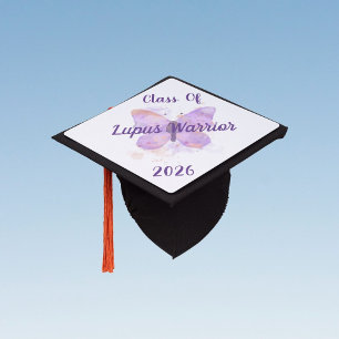 Purple Butterfly Lupus Warrior Graduation Cap Topper
