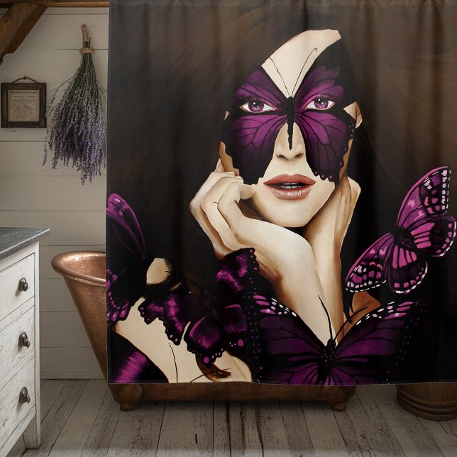 Purple Butterfly Masquerade Woman Elegant Fantasy (Creator Uploaded)