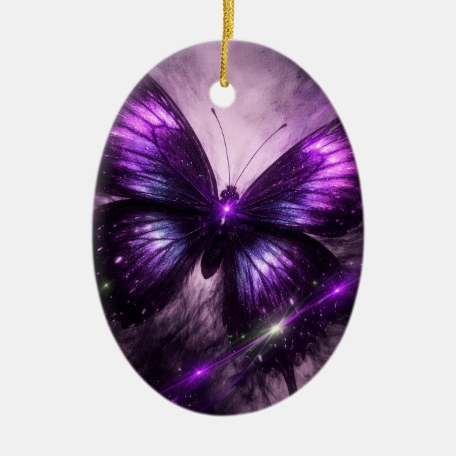 Purple Butterfly Memorial Ornament (Front)