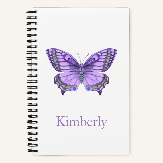 Purple Butterfly  Notebook (Front)