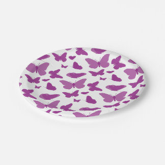 Purple Butterfly Party Paper Plate