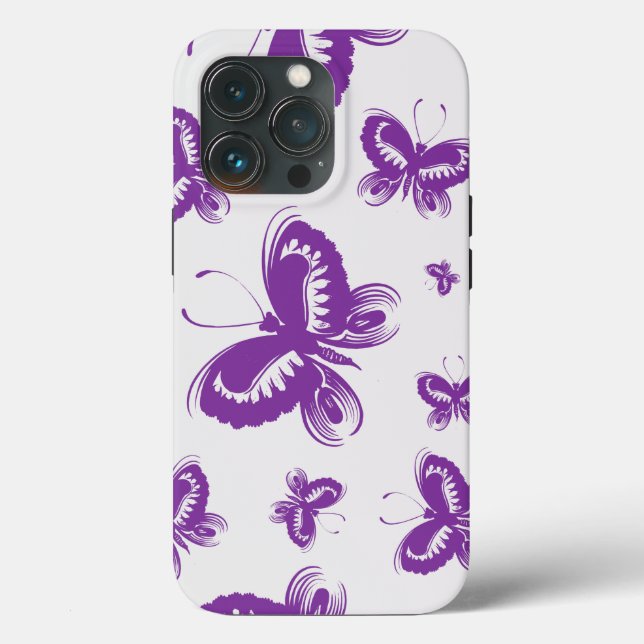 Purple Butterfly Pattern  Case-Mate iPhone Case (Back)