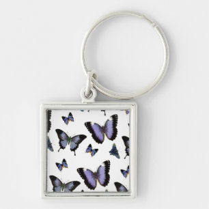 Purple Butterfly Pattern Keychain