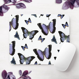 Purple Butterfly Pattern Mouse Pad