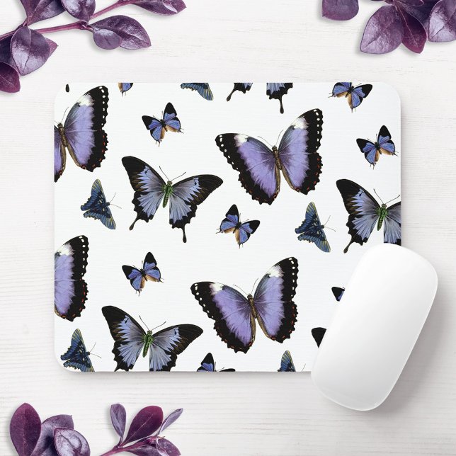 Purple Butterfly Pattern Mouse Pad (Creator Uploaded)