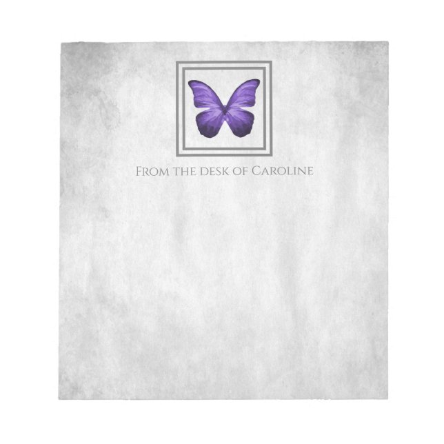Purple Butterfly Personalized Notepad (Front)