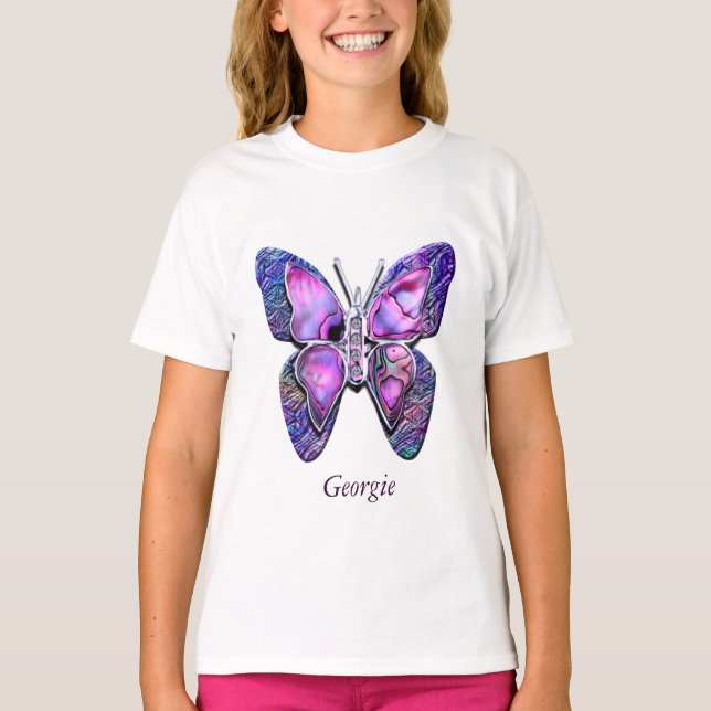Purple Butterfly sparkle Shirt (Front)