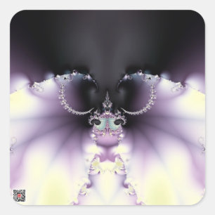 Purple Butterfly Square Sticker