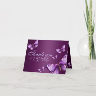 Purple Butterfly Thank You Card