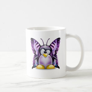 Purple Butterfly Tux (Linux Tux) Coffee Mug