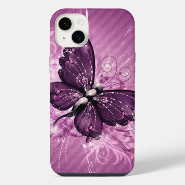 purple butterfly vector art iPhone case (Back)
