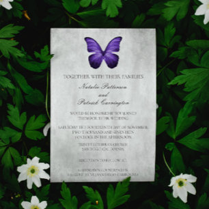 Purple Butterfly Wedding Invitation