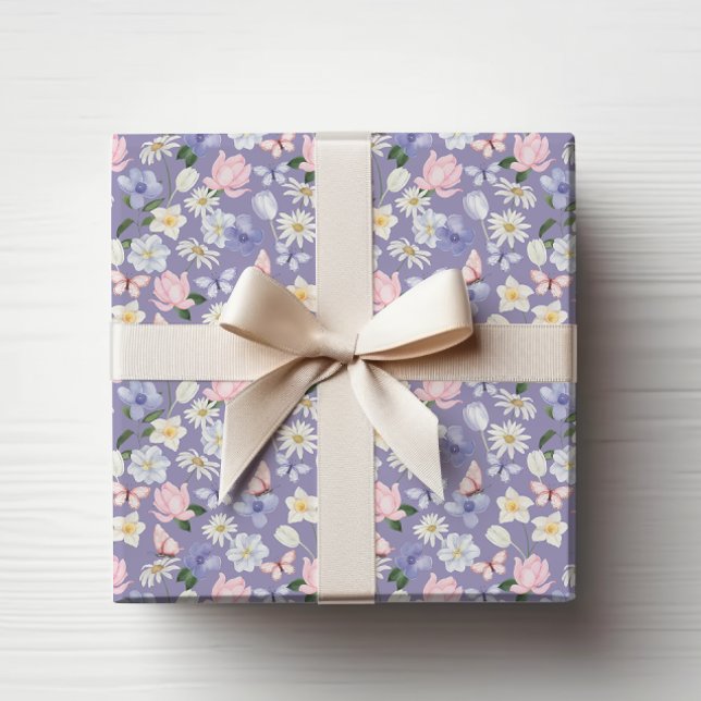 Purple Butterfly Wrapping Paper (Purple Butterfly Wrapping Paper
)