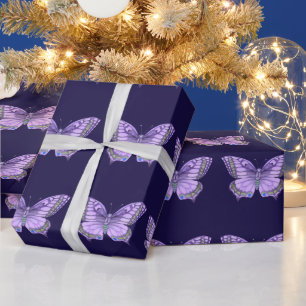  Purple Butterfly Wrapping Paper