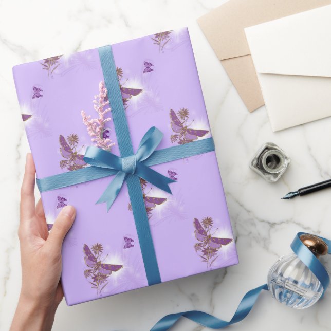 Purple Butterfly Wrapping Paper (Gifting)