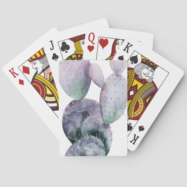 Purple Cactus Playing Cards (Back)