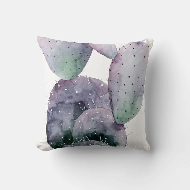 Purple Cactus Throw Pillow (Front)