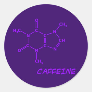 Purple Caffeine Molecule Sticker