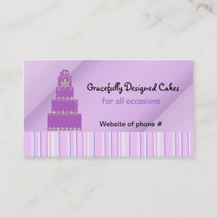 Purple Cake and Stripes Business Card