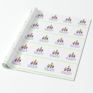 Purple Cakes-Personalized Happy Birthday Wrapping Paper