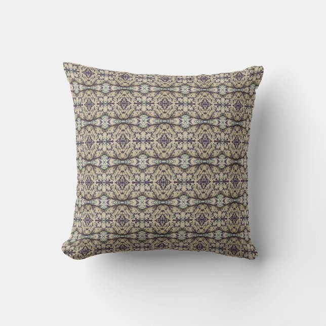 Purple Caladium Throw Pillow (Front)