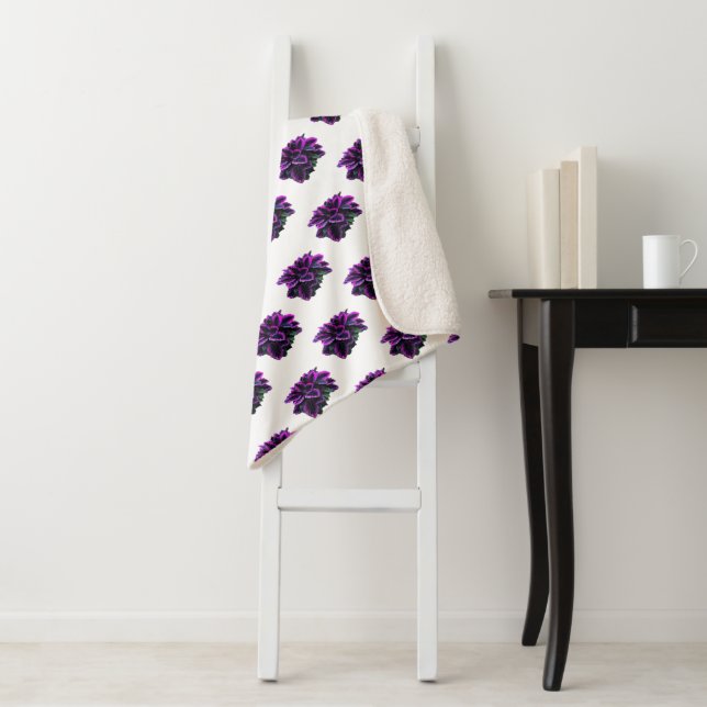 PURPLE CALATHEA  SHERPA BLANKET (In Situ)