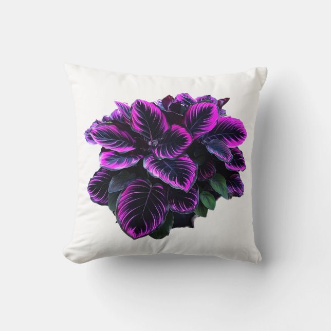PURPLE CALATHEA  THROW PILLOW (Front)