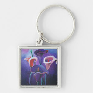 Purple Callas Lilac And Purple Art Keychain