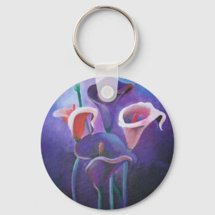 Purple Callas Lilac And Purple Art Keychain