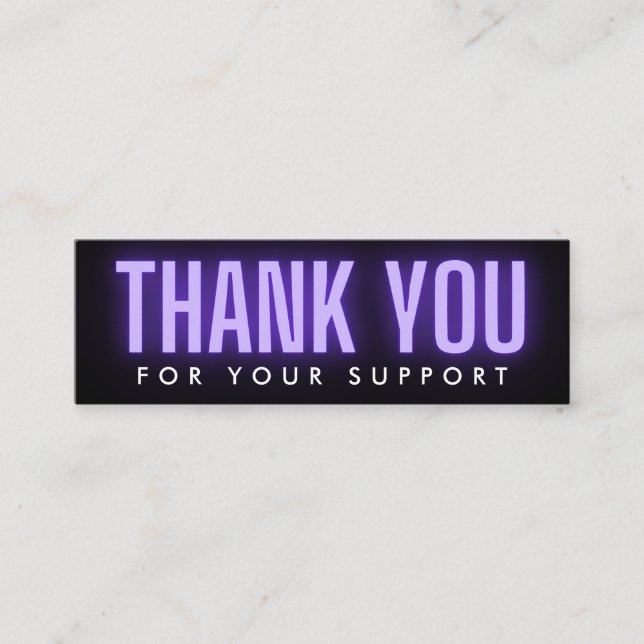 Purple Calligraphy Neon Thank You Media Insert (Front)