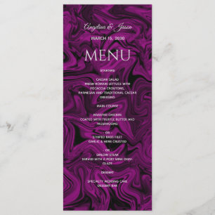 Purple Calligraphy Wedding Menu