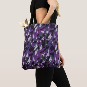 Purple Camo Abstract Tote Bag